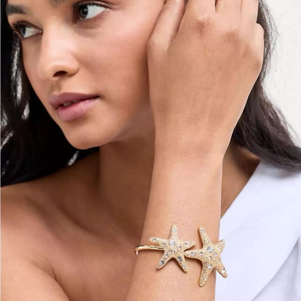 INC International Concepts Gold Starfish Open Cuff Bracelet